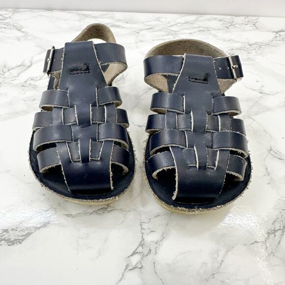 Hoy Shoe Toddler Boys Size 7 Navy Blue Fisherman Style Sandals Water Shoes - Picture 2 of 5